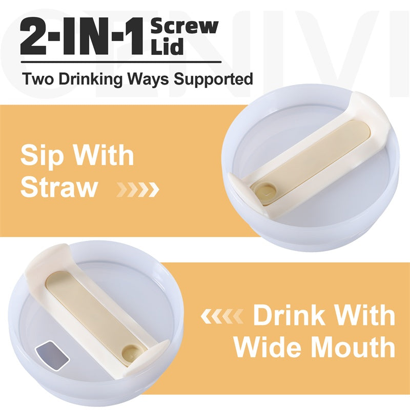 40oz (1,2L) Straw Bottle With Handle Stainless Steel Water Bottle Large Capacity