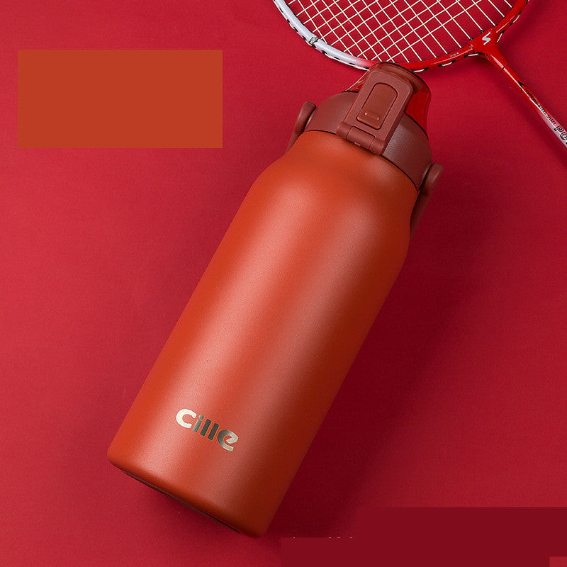 Stainless Steel Drinking Straw Cup Outdoor Sports Water Bottle