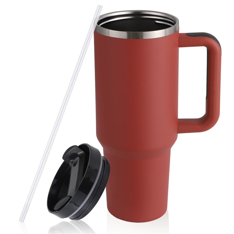 40oz (1,2L) Straw Bottle With Handle Stainless Steel Water Bottle Large Capacity