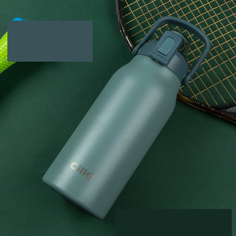 Stainless Steel Drinking Straw Cup Outdoor Sports Water Bottle