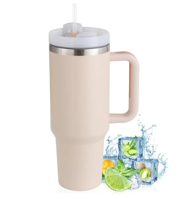 40oz (1,2L) Straw Bottle With Handle Stainless Steel Water Bottle Large Capacity