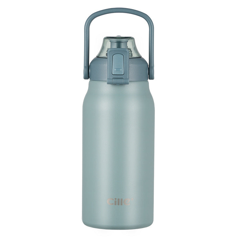Stainless Steel Drinking Straw Cup Outdoor Sports Water Bottle