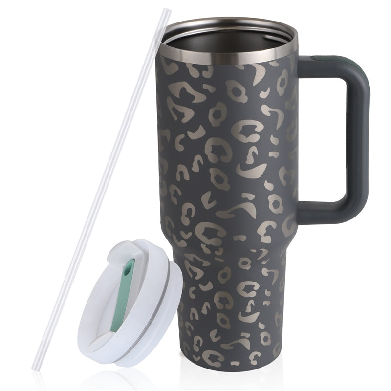 40oz (1,2L) Straw Bottle With Handle Stainless Steel Water Bottle Large Capacity