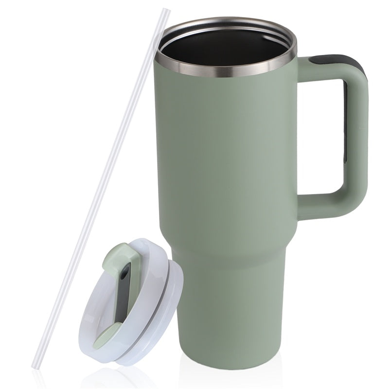 40oz (1,2L) Straw Bottle With Handle Stainless Steel Water Bottle Large Capacity